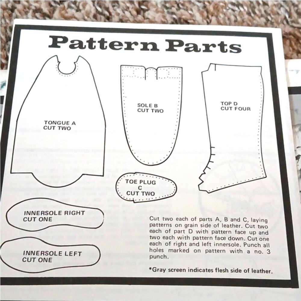 Vintage Uncut Tandy Leather Plainsman Boot Pattern Pack No. 2690 - Picture 4 of 4